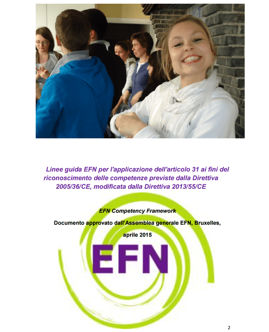 EFN: linee guida riconoscimento competenze avanzate degli Infermieri